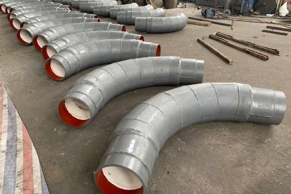 互压自锁焊接式耐磨陶瓷弯头90° 互压自锁焊接式耐磨陶瓷弯头90°